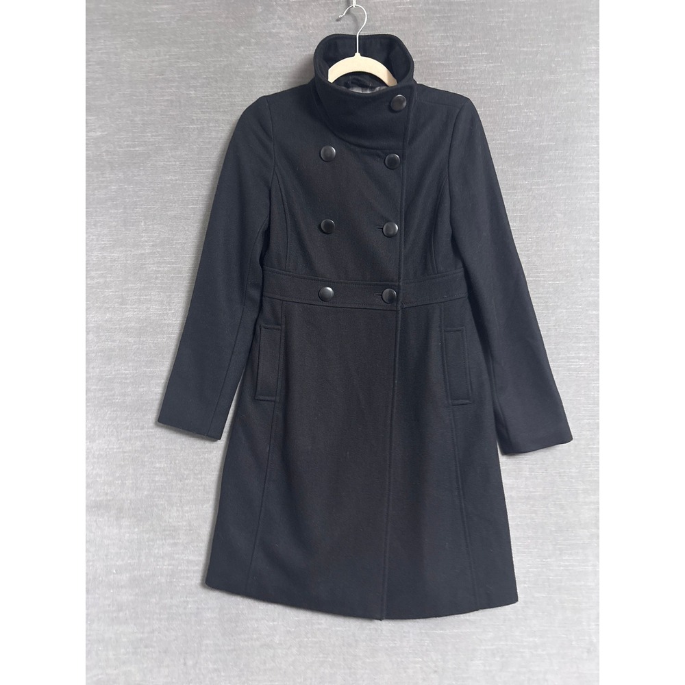Vintage y2k Old Navy Peacoat XS Black Wool Blend Double Breasted Day Car Jacket